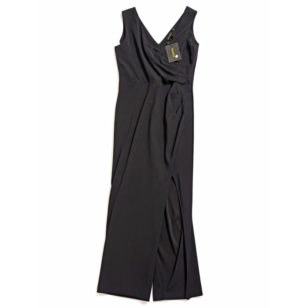 NWT WOOSEA Black Sleeveless Formal Dress XXL – Draped Bodice